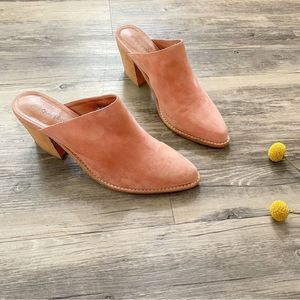 Jeffrey Campbell Favela mauve suede slip on Mule Anthropologie size 9.5